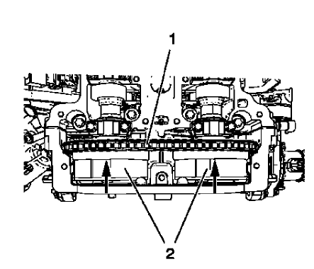 Fig. 68: Timing Chain And Camshaft Sprockets