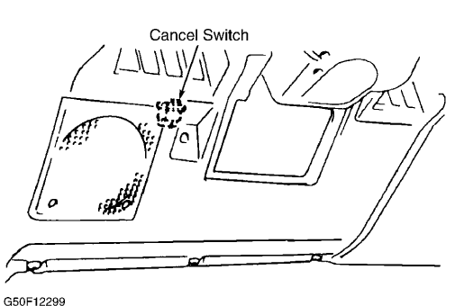 Fig. 1: Check Engine Light Reset Switch Location (1992-94 Geo Tracker - Federal Emissions)