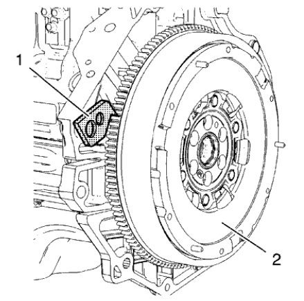 Fig. 281: Engine Flywheel And Holder
