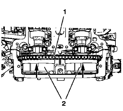 Fig. 92: Timing Chain And Camshaft Sprockets