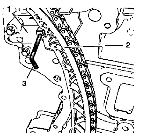 Fig. 294: Timing Chain And Timing Chain Tensioner