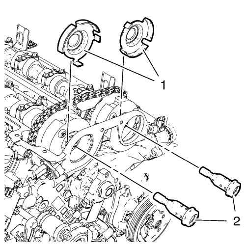 Fig. 93: Camshaft Position Exciter Wheels And Camshaft Sprocket Bolts