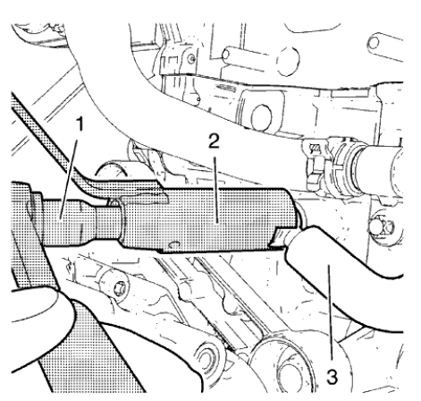 Fig. 199: Ratchet Wrench, Holding Wrench And Coolant Feed Pipe