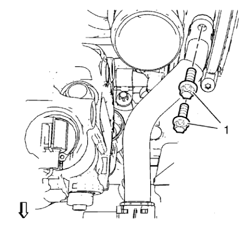 Fig. 200: Turbocharger Oil Return Pipe Bolts