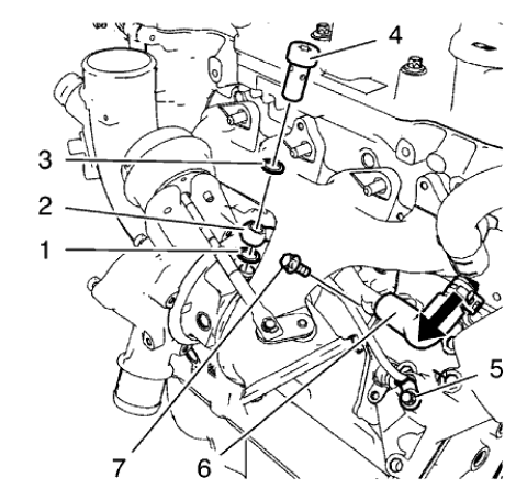 Fig. 210: Turbocharger Oil Feed Pipe Components