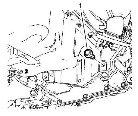 Fig. 105: Oil Pan To Automatic Transmission Bolts