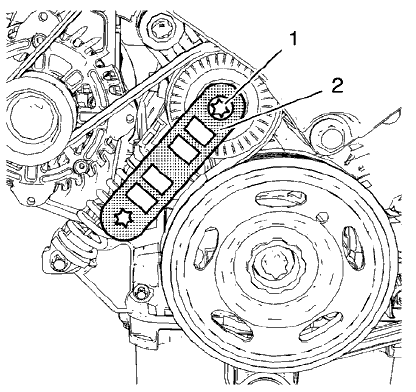 Fig. 16: Holding Wrench And Drive Belt Tensioner