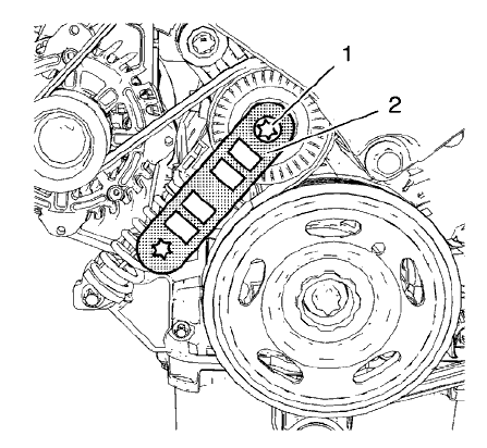 Fig. 20: Holding Wrench And Drive Belt Tensioner