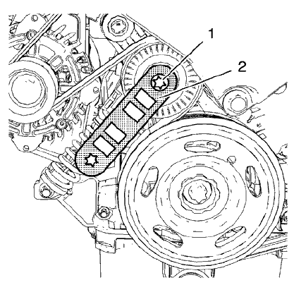Fig. 26: Holding Wrench And Drive Belt Tensioner