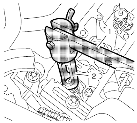 Fig. 229: Valve Spring Tension Lever And Demounting Piece