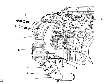 Fig. 11: Locating Catalytic Converter Components (1.8L LUW)