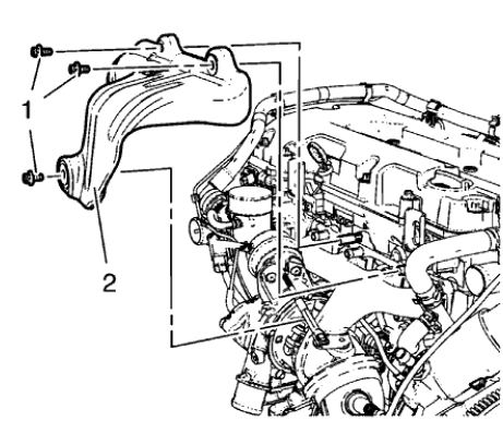 Fig. 461: Exhaust Manifold Heat Shield