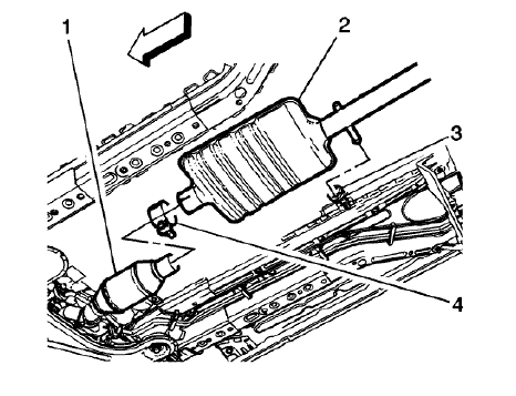 Fig. 18: Exhaust Muffler And Warm Up 3 Way Catalytic Converter