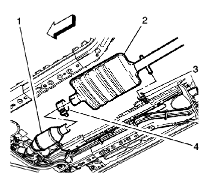 Fig. 21: Exhaust Muffler And Warm Up 3 Way Catalytic Converter