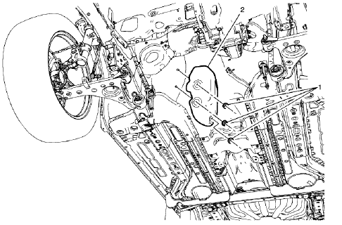 Fig. 27: Exhaust Crossover Pipe Heat Shield