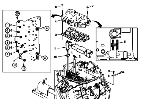Fig. 67: View Of Control Valve Body Assembly Attachments