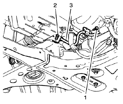 Fig. 43: Power Steering Gear Outlet Hose Bracket