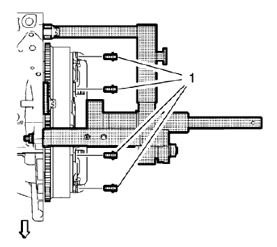 Fig. 48: Clutch Pressure Plate Bolts