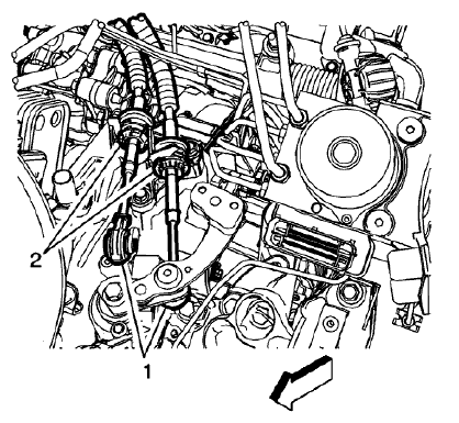 Fig. 77: Shift Lever And Selector Lever Cable End