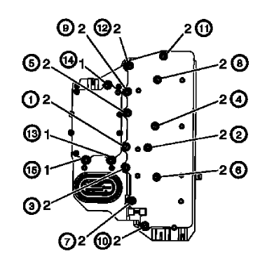 Fig. 32: Identifying Control Valve Body Bolt Tightening Sequence