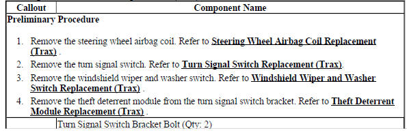 Turn Signal Switch Bracket Replacement (Trax)