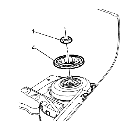 Fig. 34: Front Strut Nut And Retaining Plate