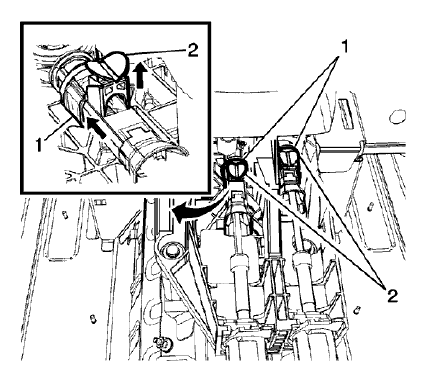 Fig. 38: Shift Lever And Selector Lever Cable