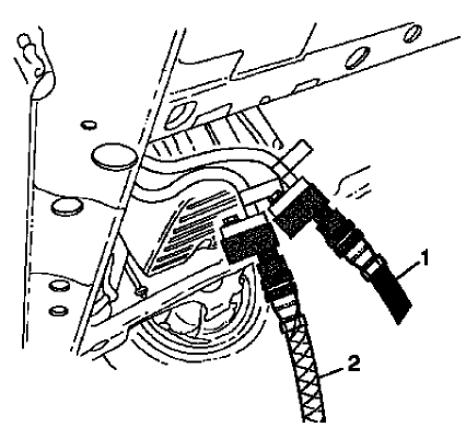 Fig. 8: View Of Black Supply Hose And Clear Waste Hose