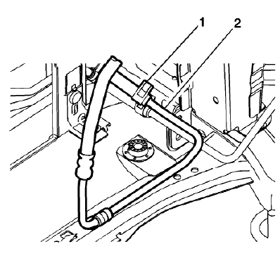 Fig. 19: P/S Fluid Reservoir Inlet Pipe