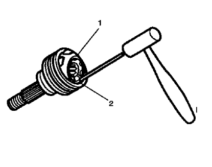 Fig. 64: Taping Gently On Brass Drift With A Hammer In Order To Tilt Cage