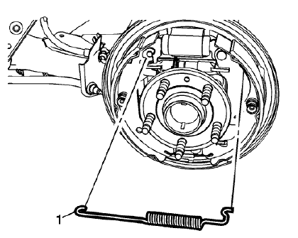 Fig. 39: Upper Brake Shoe Return Spring