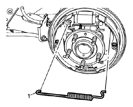 Fig. 40: Upper Brake Shoe Return Spring