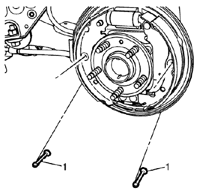 Fig. 14: Brake Shoe Hold Down Spring And Cup Assembly Pins