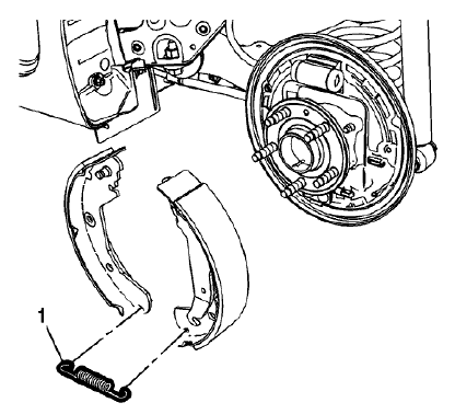 Fig. 17: Lower Brake Shoe Return Spring