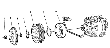 Fig. 5: Air Conditioning Clutch Assembly (LUJ, LUV)