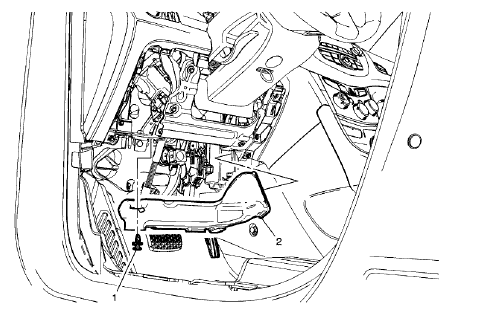 Fig. 81: Floor Front Air Outlet Duct - Left Side (Encore)