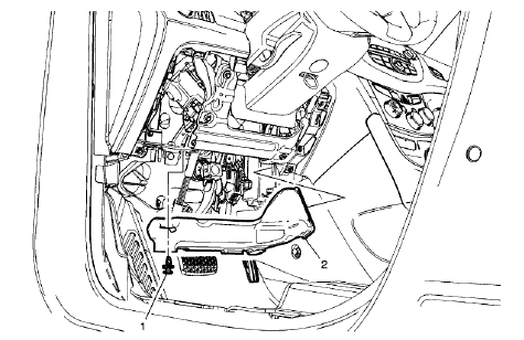 Fig. 82: Floor Front Air Outlet Duct - Left Side (Trax)