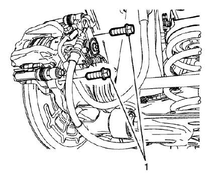 Fig. 71: Brake Caliper Bracket Bolts