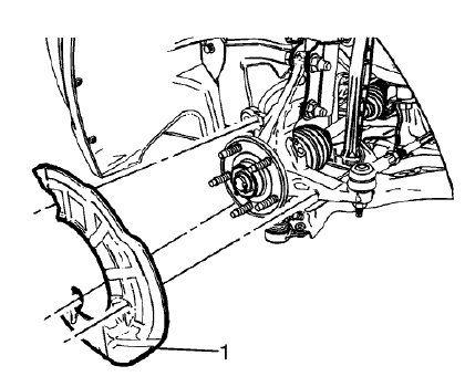 Fig. 73: Front Brake Shield