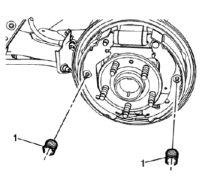 Fig. 36: Brake Shoe Hold Down Spring & Cup Assemblies
