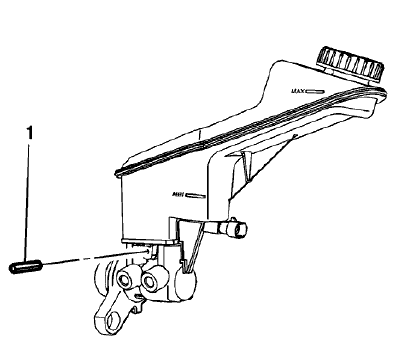 Fig. 15: Brake Master Cylinder Reservoir Roll Pin
