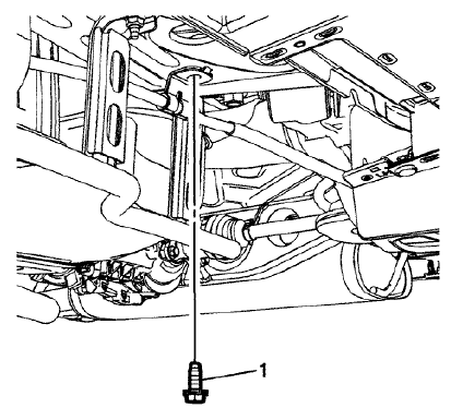 Fig. 46: Left Parking Brake Cable Bracket Bolt