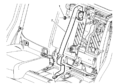 Fig. 6: Rear Seat Center Shoulder Belt