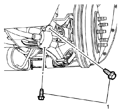 Fig. 53: Left Rear Parking Brake Cable Bracket Bolts
