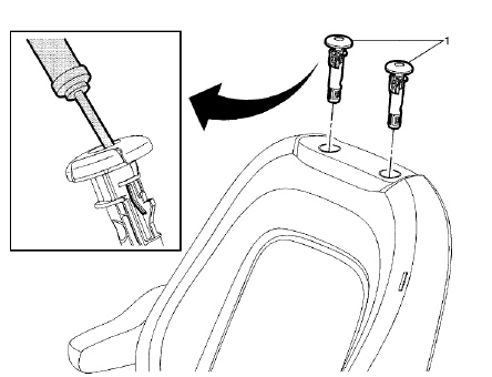 Fig. 11: Driver or Passenger Seat Head Restraint Guides