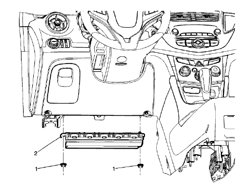 Fig. 23: Instrument Panel Lower Airbag - Driver Side