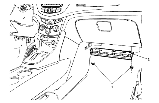 Fig. 24: Instrument Panel Lower Airbag - Passenger Side