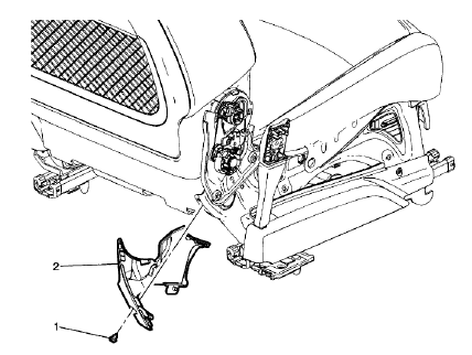 Fig. 17: Passenger Seat Inner Recliner Finish Cover (Outboard With AG5)