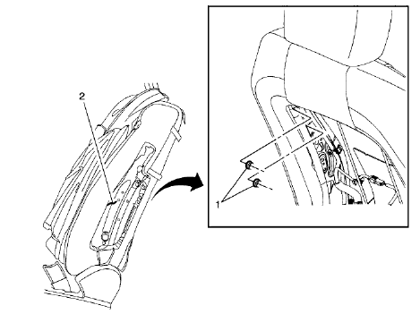 Fig. 26: Driver or Passenger Seat Side Inflatable Restraint Module & Nuts