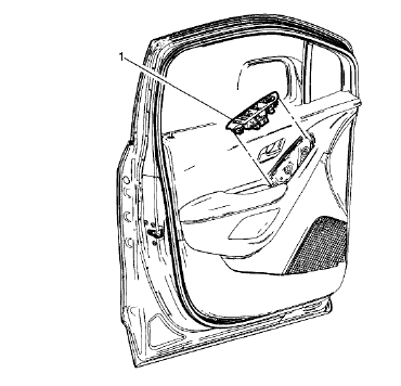 Fig. 5: Front Side Door Armrest Switch Mount Plate - Driver Side Door